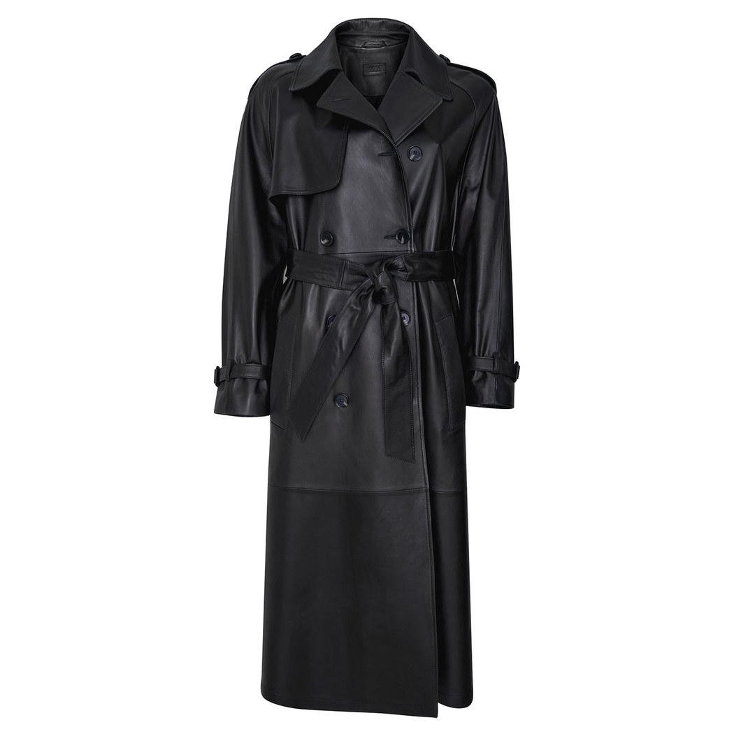 Lydia Siyah Kadın Deri Pardösü