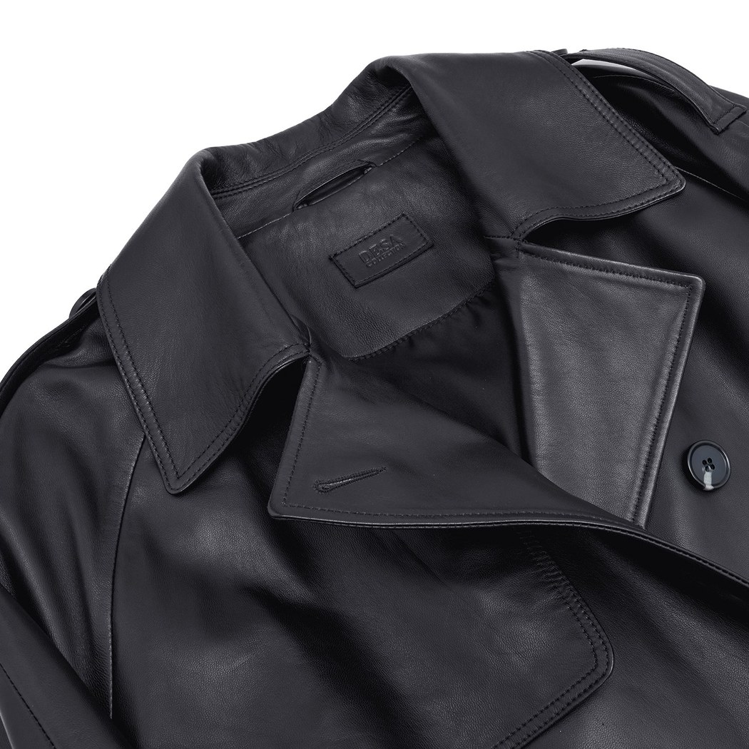 Lydia Siyah Kadın Deri Pardösü