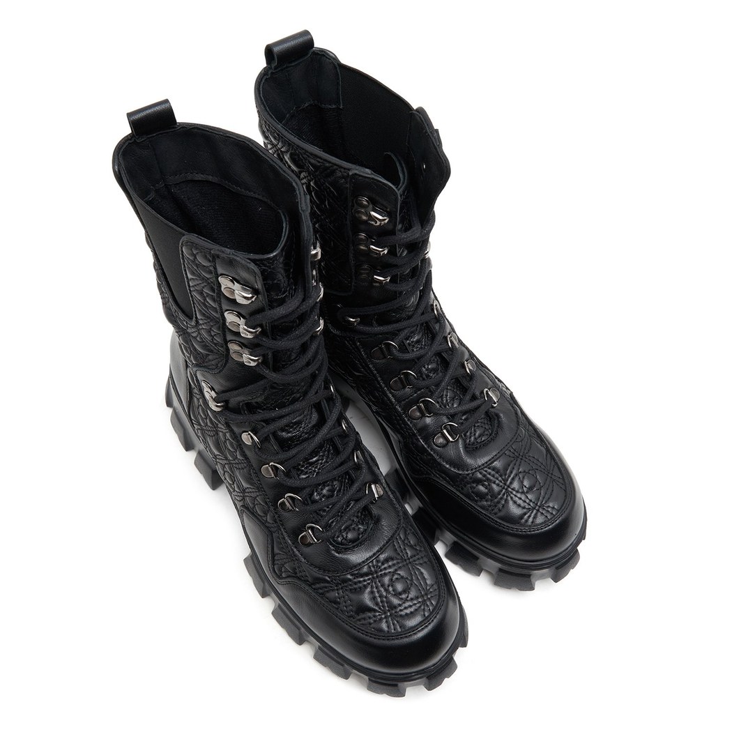 Mailo Siyah Kadın Kapitone Deri Bot