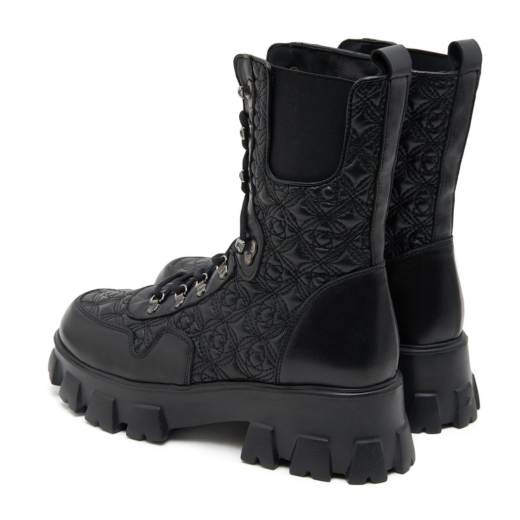 Mailo Siyah Kadın Kapitone Deri Bot