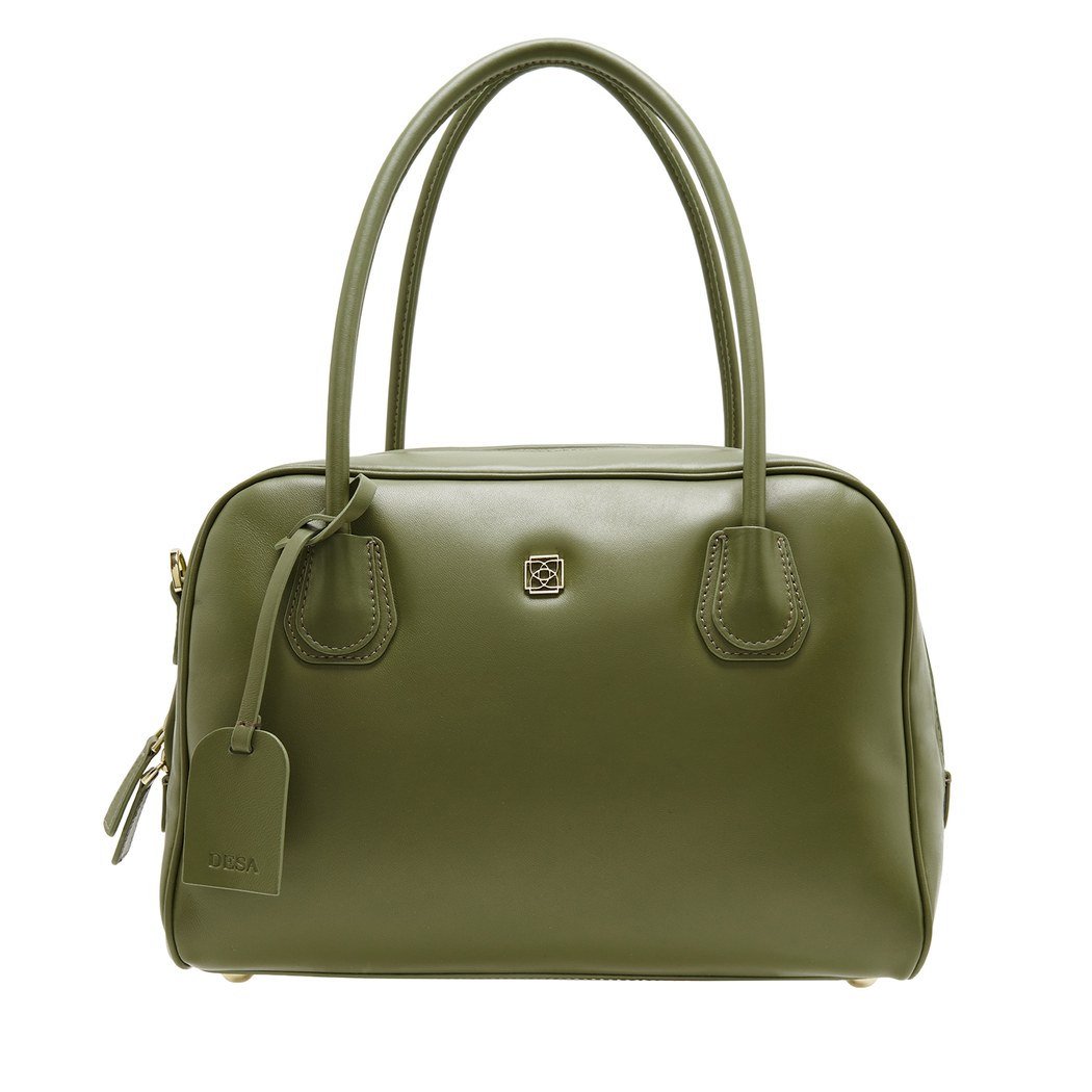 Manly Haki Kadın Deri Omuz Çantası