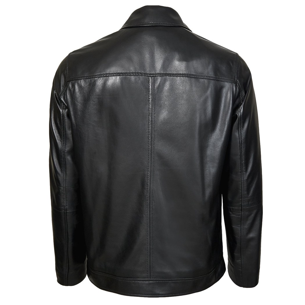 Manno Erkek Gömlek Yakalı Deri Ceket