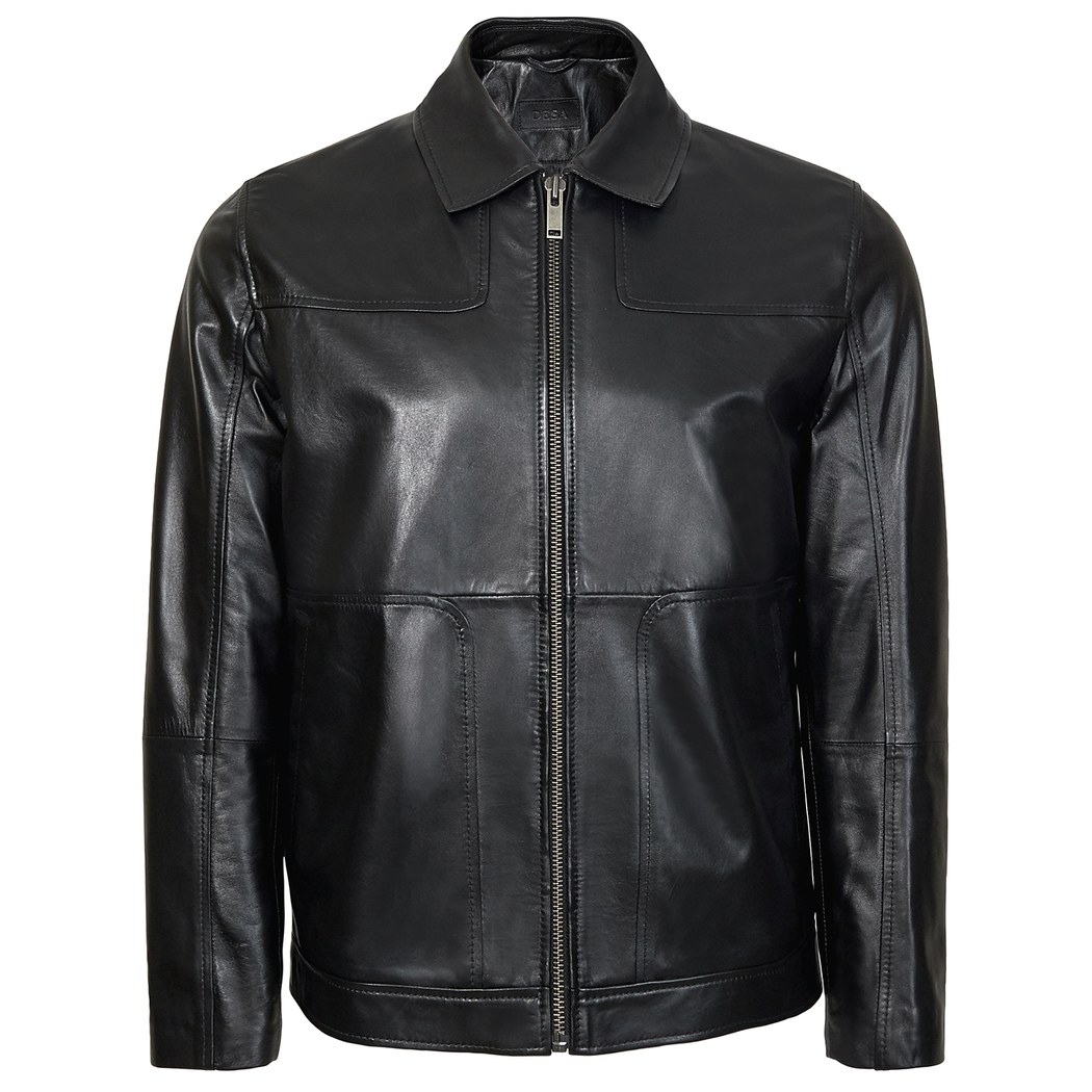 Manno Erkek Gömlek Yakalı Deri Ceket