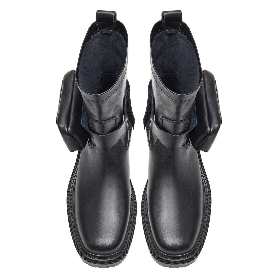 Marble Siyah Kadın Deri Bot