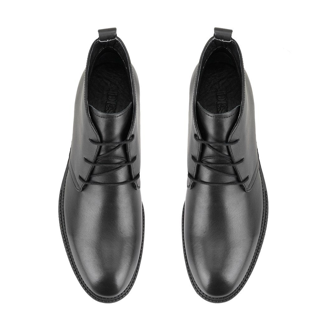 Marc Siyah Erkek Bağcıklı Deri Bot