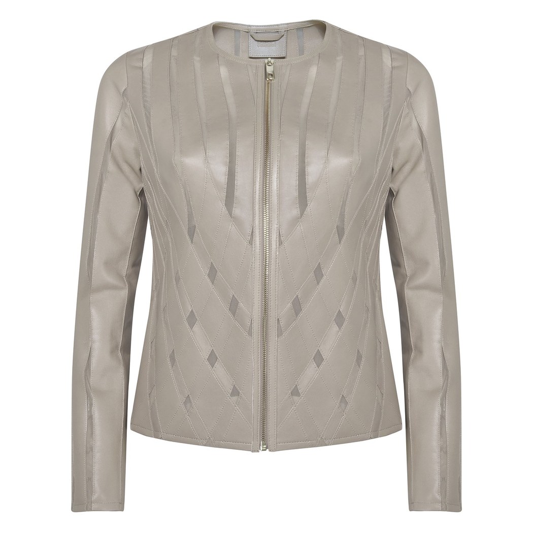 Marita Kadın Dairesel Panelli Deri Ceket