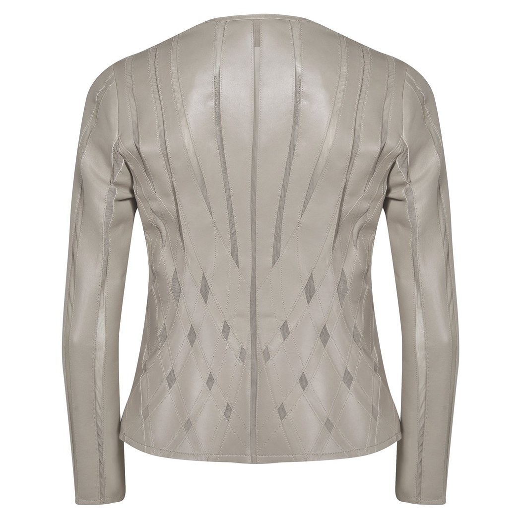 Marita Kadın Dairesel Panelli Deri Ceket