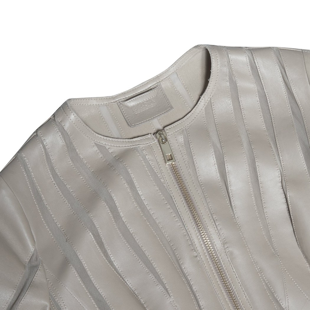 Marita Kadın Dairesel Panelli Deri Ceket