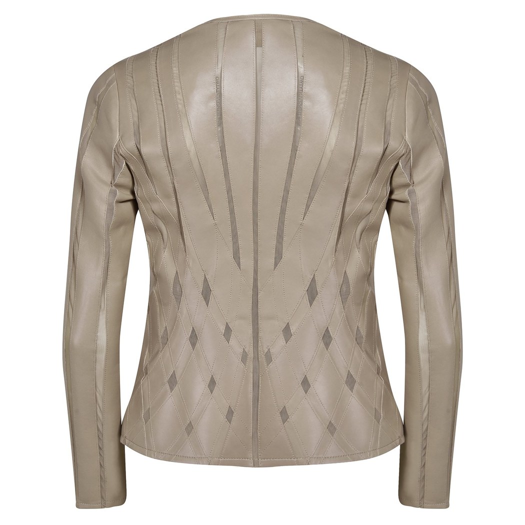 Marita Kadın Dairesel Panelli Deri Ceket