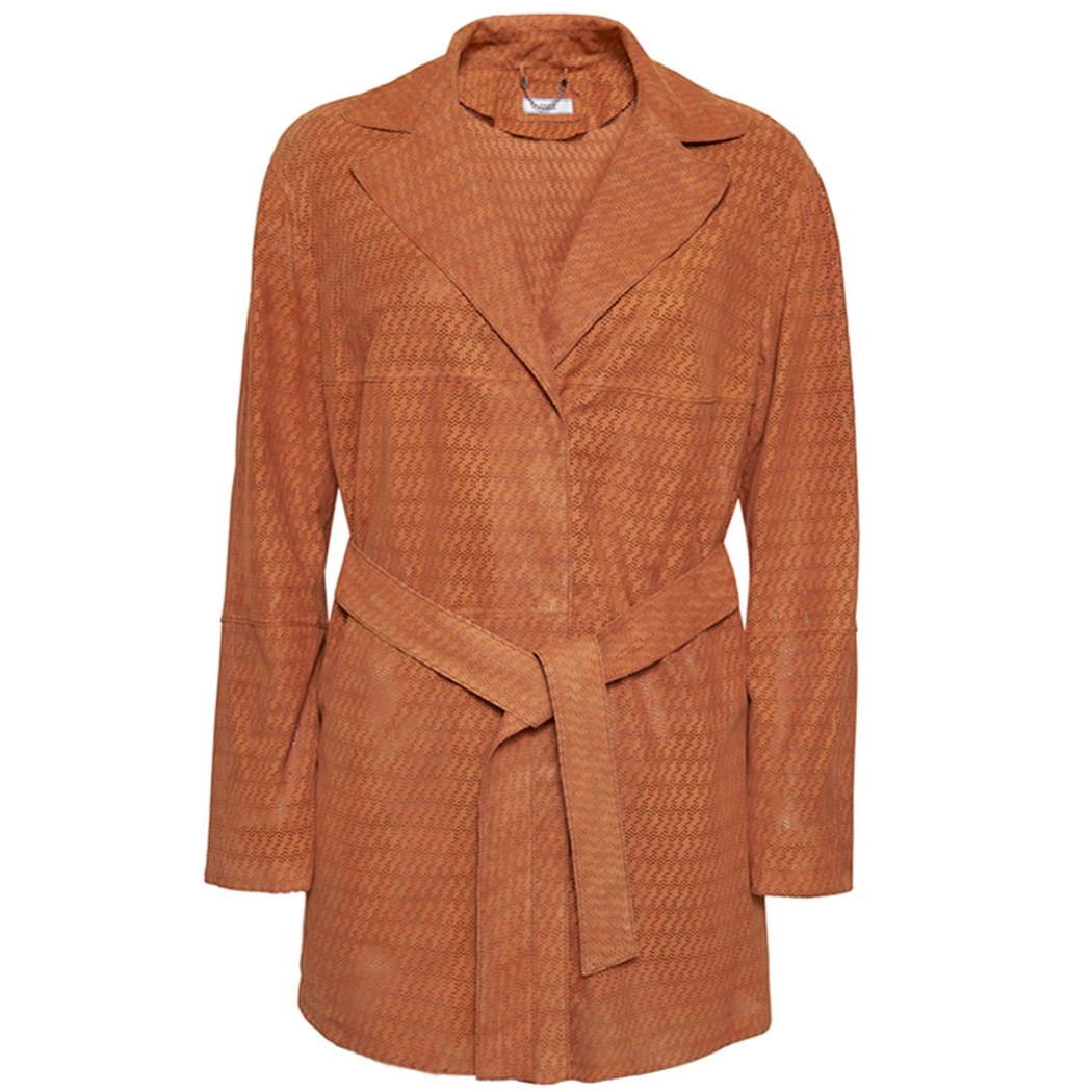 Marita Kadın Süet Perfore Trençkot