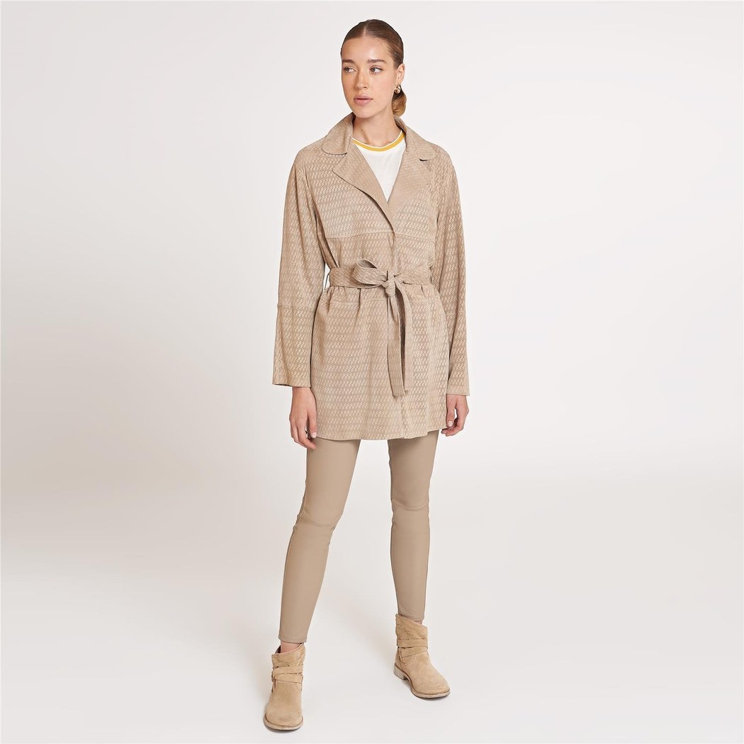 Marita Kadın Süet Perfore Trençkot