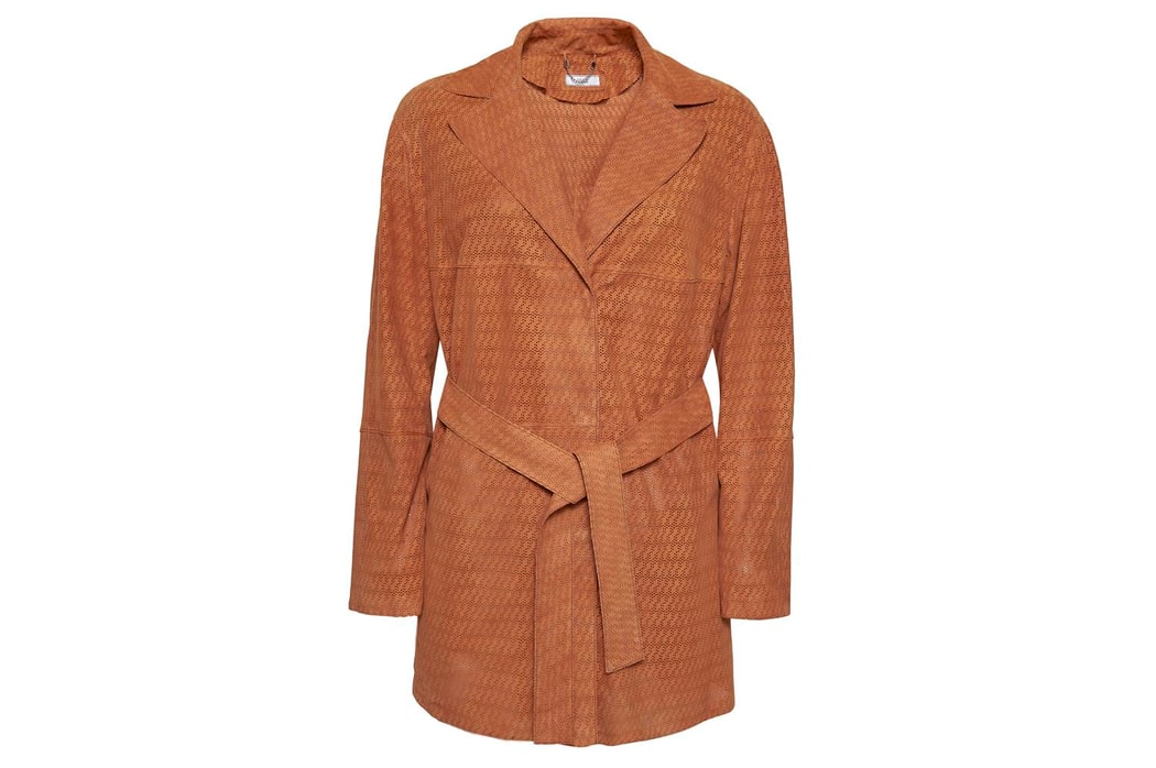 Marita Kadın Süet Perfore Trençkot