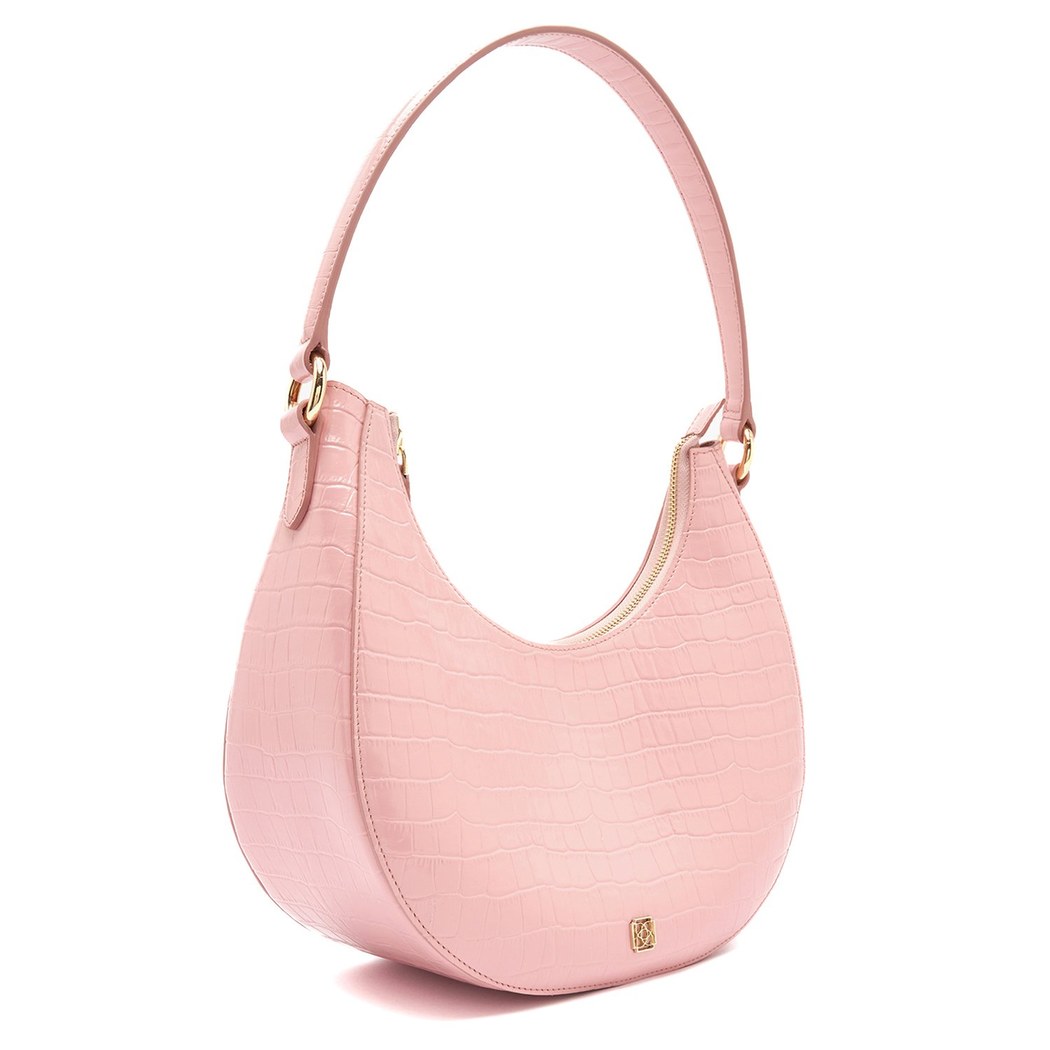 Marriva Pembe Kadın Kroko Baskılı Deri El Çantası 