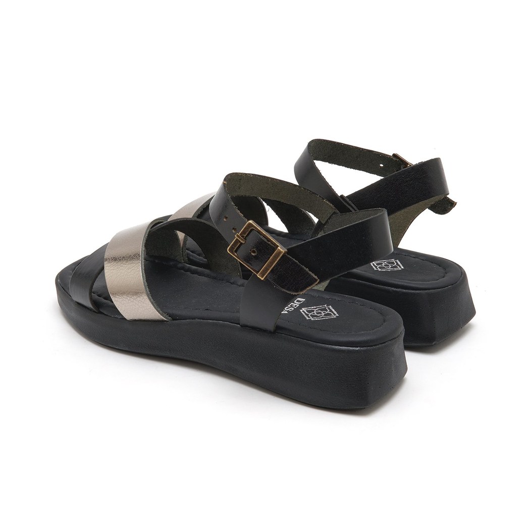 Marty Siyah Kadın Deri Sandalet