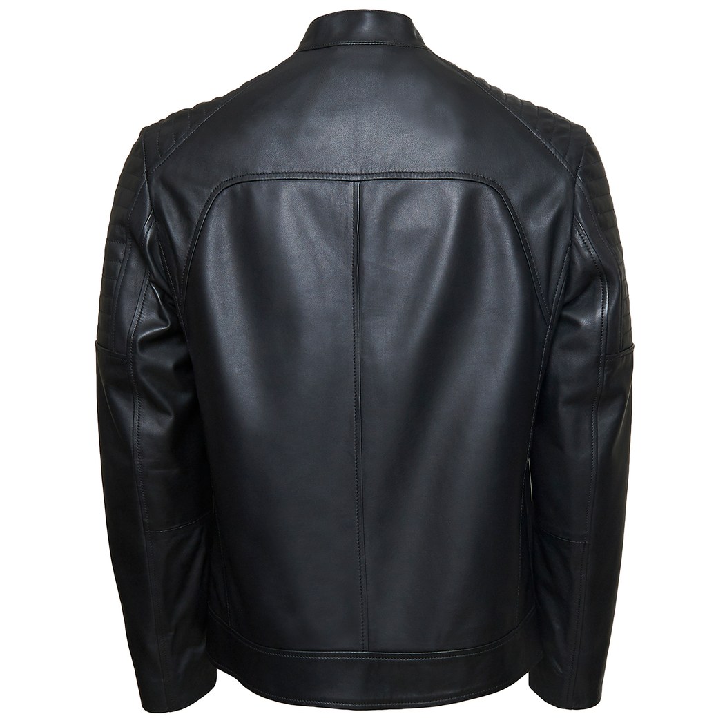 Mattia Siyah Erkek Deri Mont