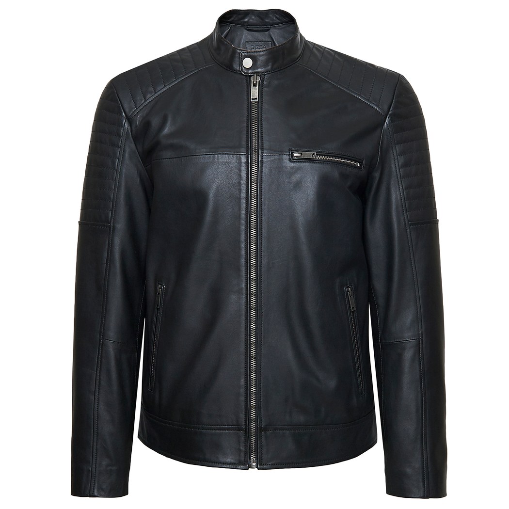 Mattia Siyah Erkek Deri Mont