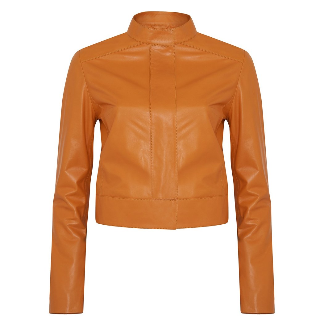 Maura Turuncu Kadın Deri Ceket