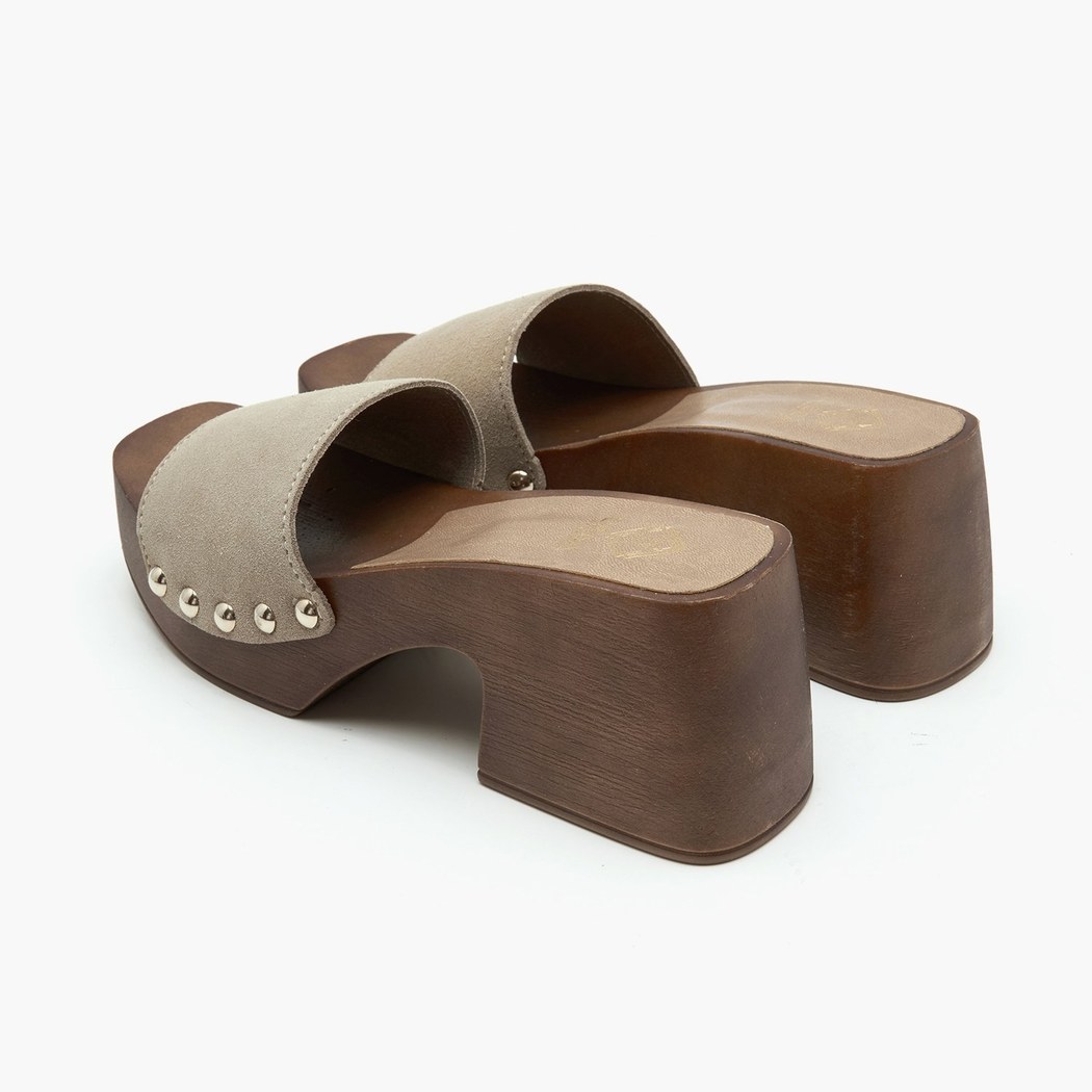 Mauren Bej Kadın Süet Deri Takunya Terlik