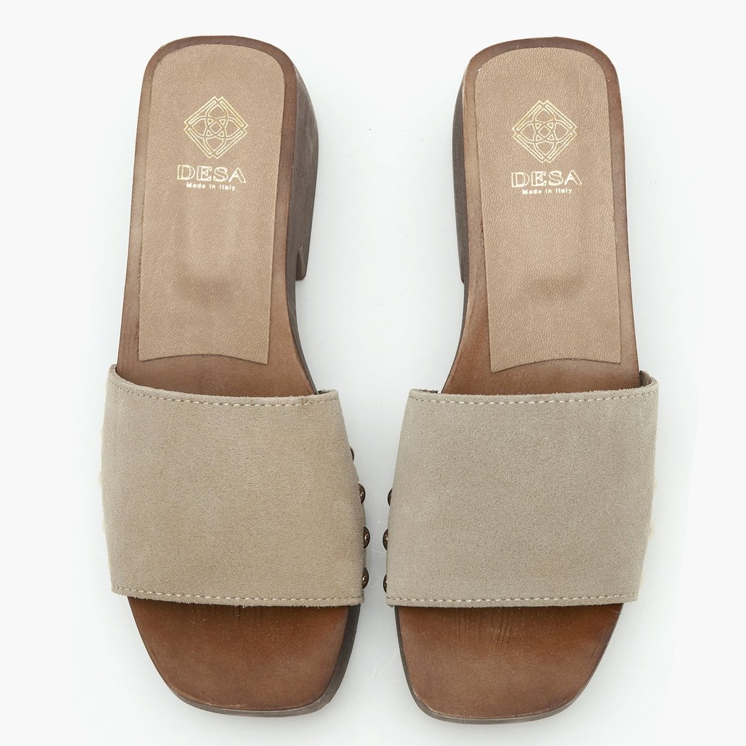 Mauren Bej Kadın Süet Deri Takunya Terlik