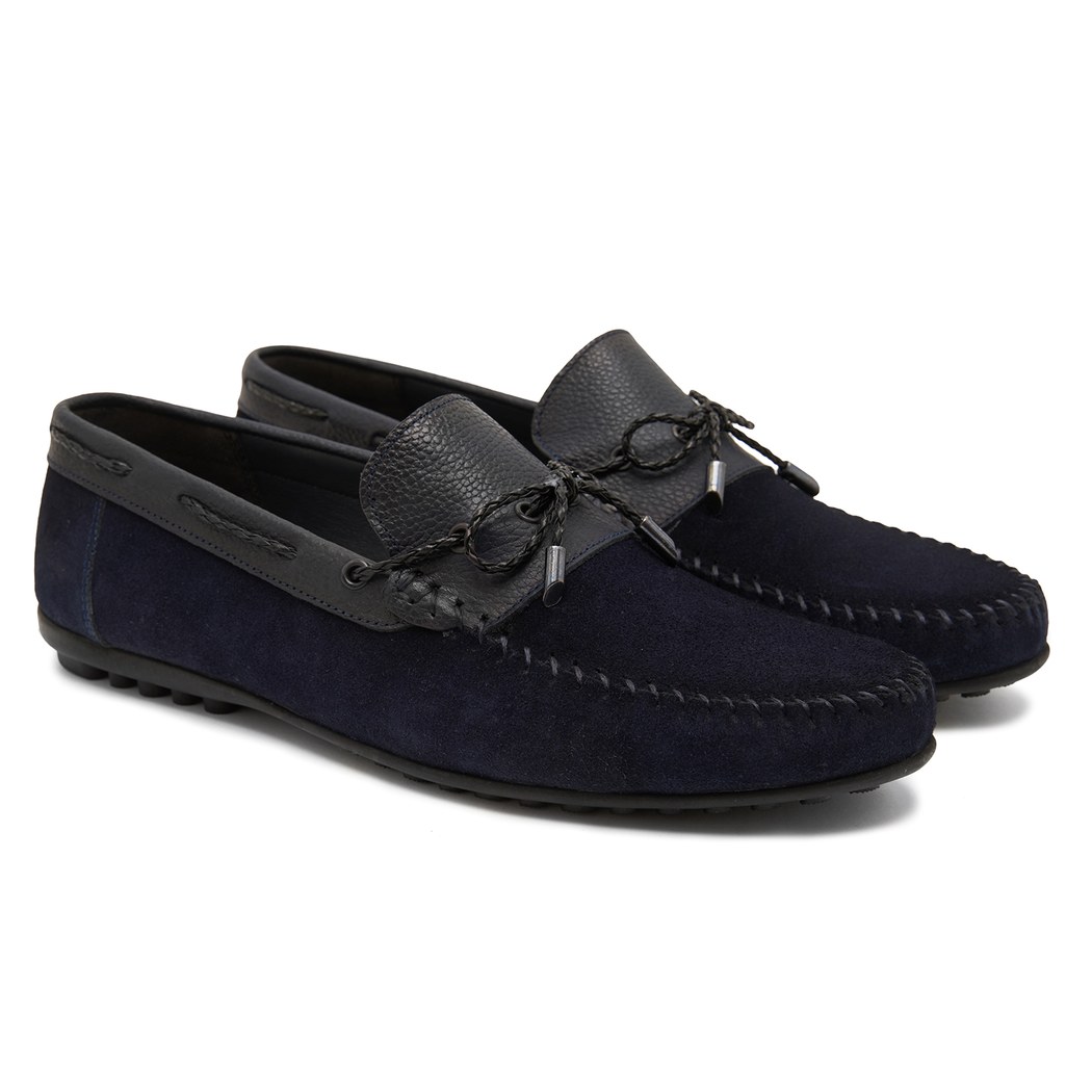 Mauro Lacivert Erkek Süet Loafer