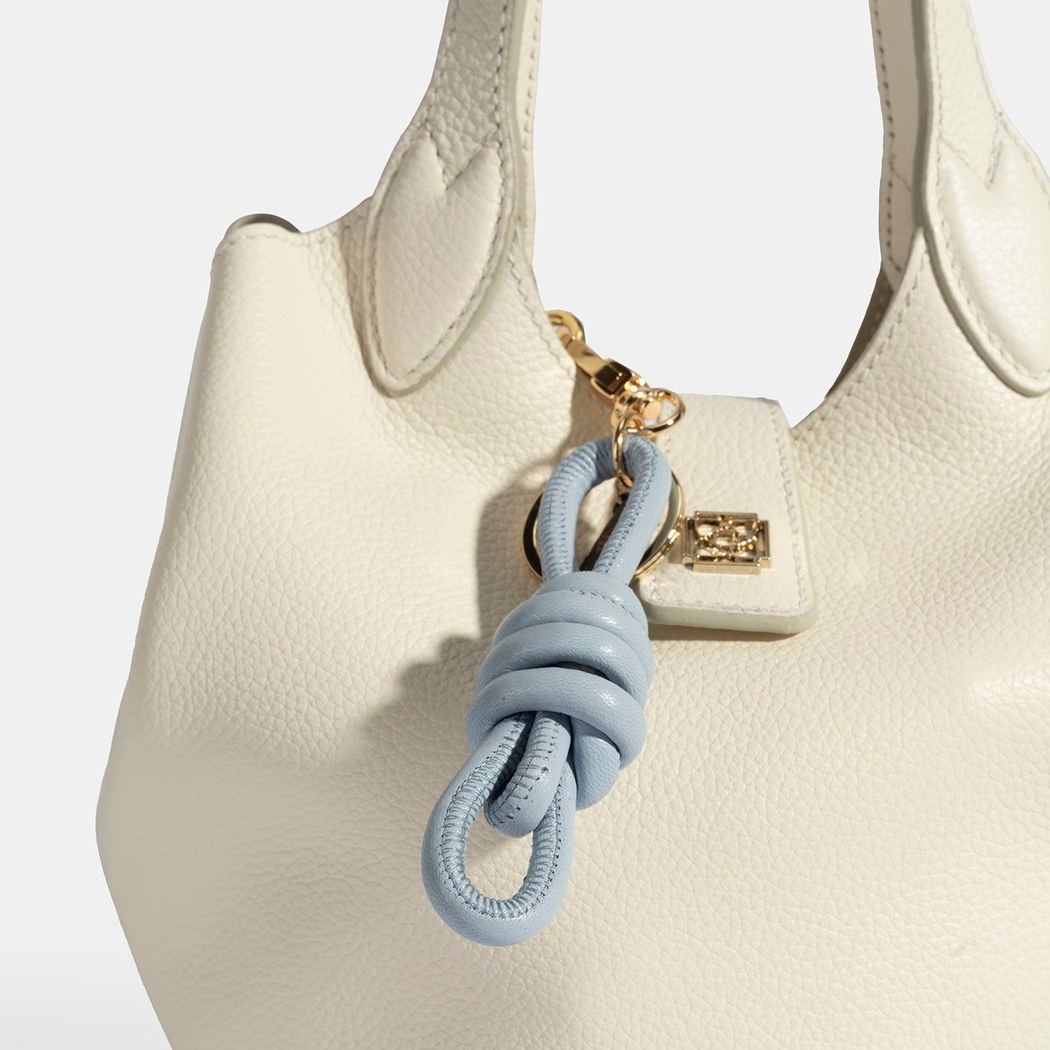 Mavi Düğüm Detaylı Deri Anahtarlık