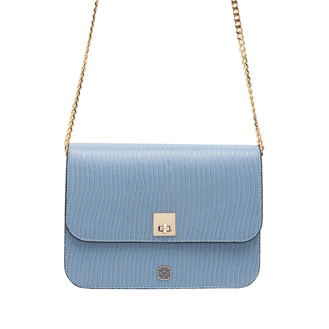 Mavi Narcis Zincir Detaylı Kadın Omuz Çantası