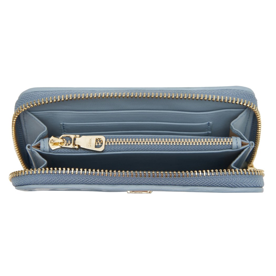 Mavi Örgü Deri Kadın Cüzdan