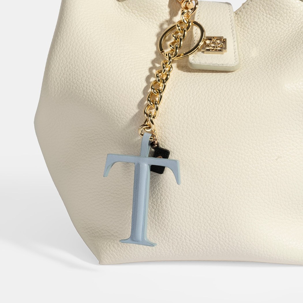 Mavi T Harfi Deri Anahtarlık