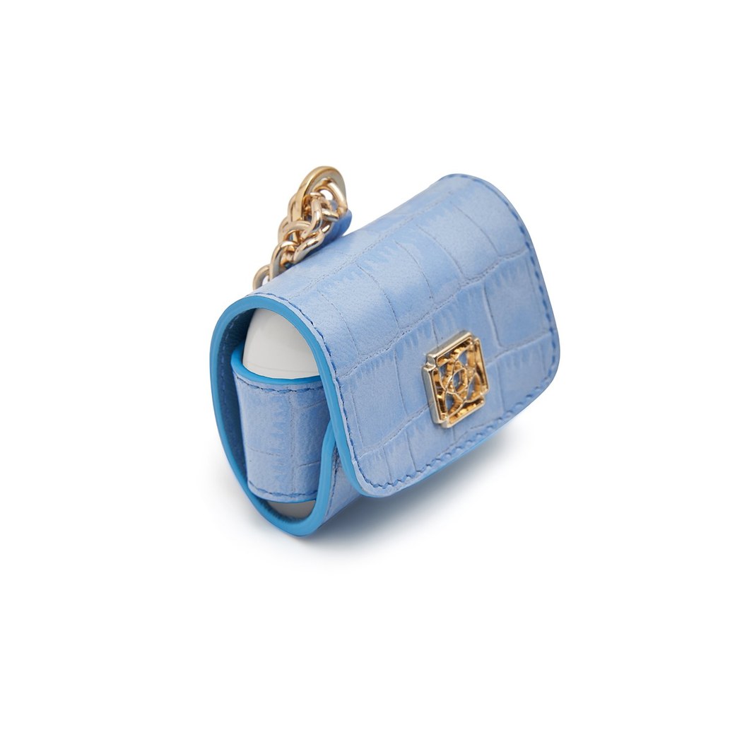 Mavi Zincir Detaylı Deri Airpods Pro Kılıfı