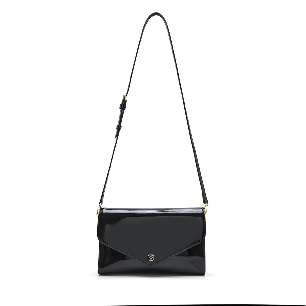 Maxima Siyah Kadın Rugan Deri Clutch 