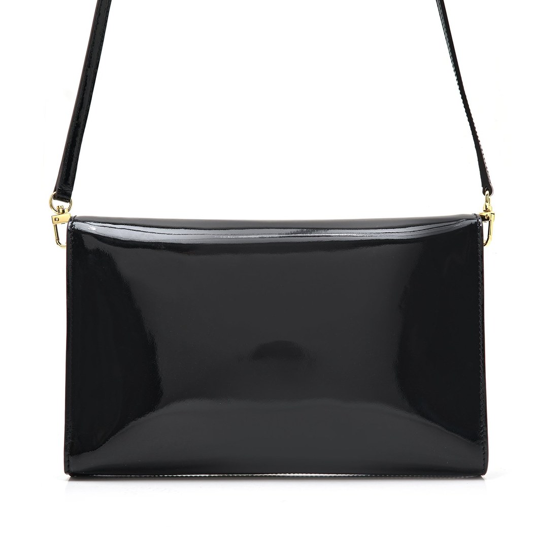 Maxima Siyah Kadın Rugan Deri Clutch 