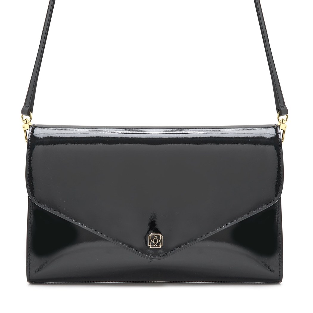 Maxima Siyah Kadın Rugan Deri Clutch 