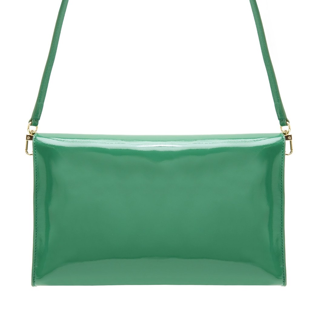 Maxima Yeşil Kadın Rugan Deri Clutch 