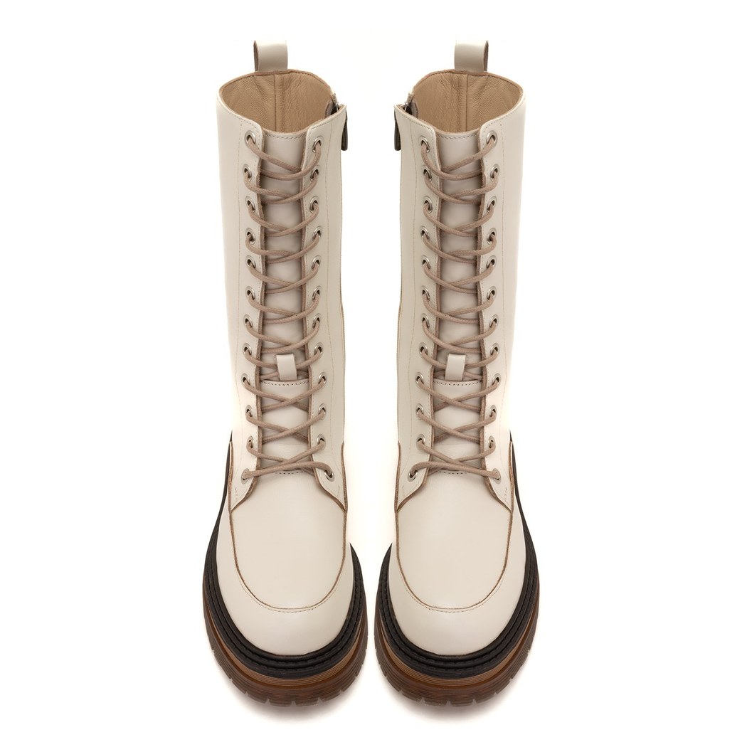 Melosa Ekru Kadın Deri Postal Bot