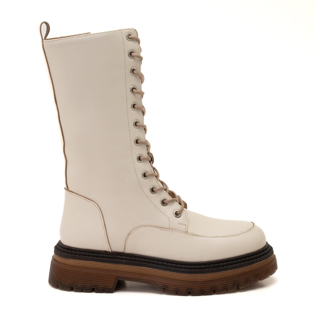 Melosa Ekru Kadın Deri Postal Bot