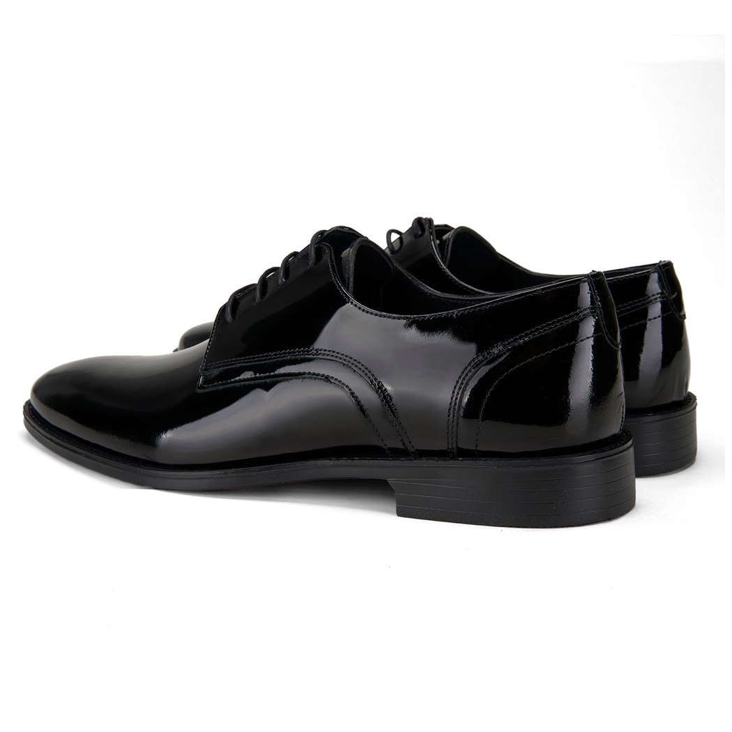 Merlin Siyah Erkek Klasik Rugan Deri Ayakkabı