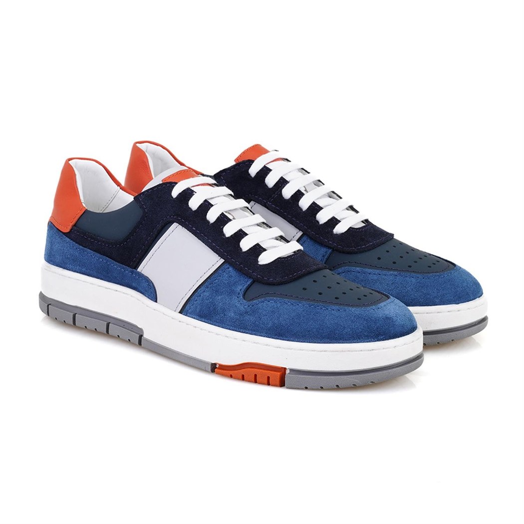 Michael Mavi Erkek Süet Deri Spor Ayakkabı