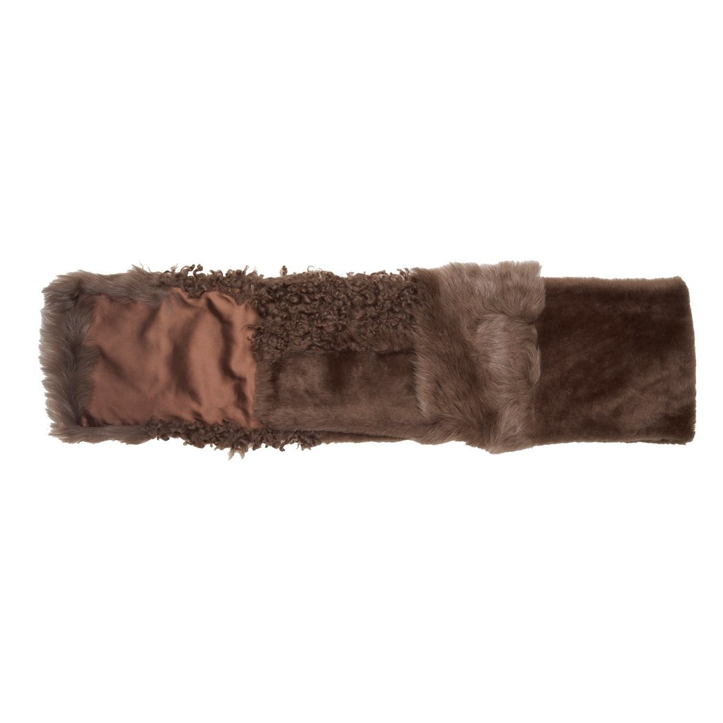 Miranna Kahve Kadın Kürk Şal Yaka