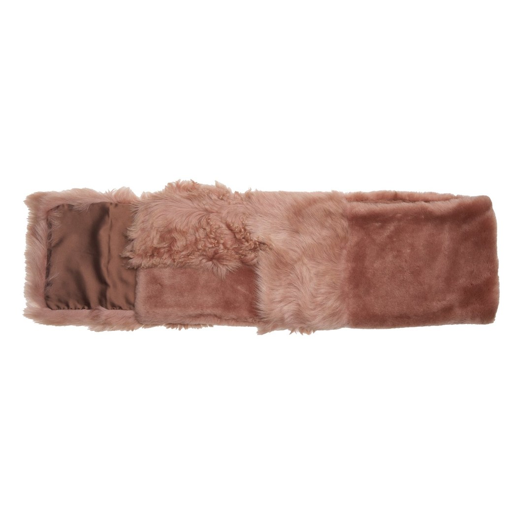 Miranna Pembe Kadın Kürk Şal Yaka