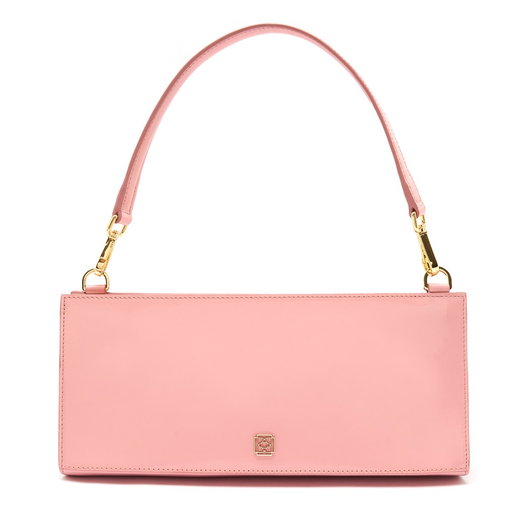 Miuna Pudra Kadın Rugan Deri El Çantası