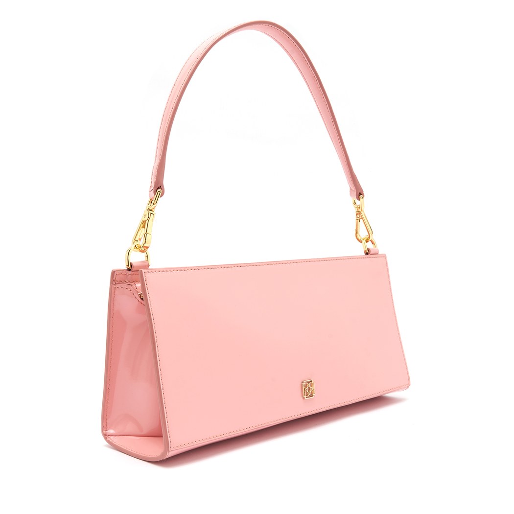 Miuna Pudra Kadın Rugan Deri El Çantası