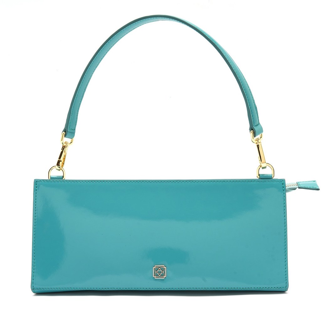 Miuna Turkuaz Kadın Rugan Deri El Çantası