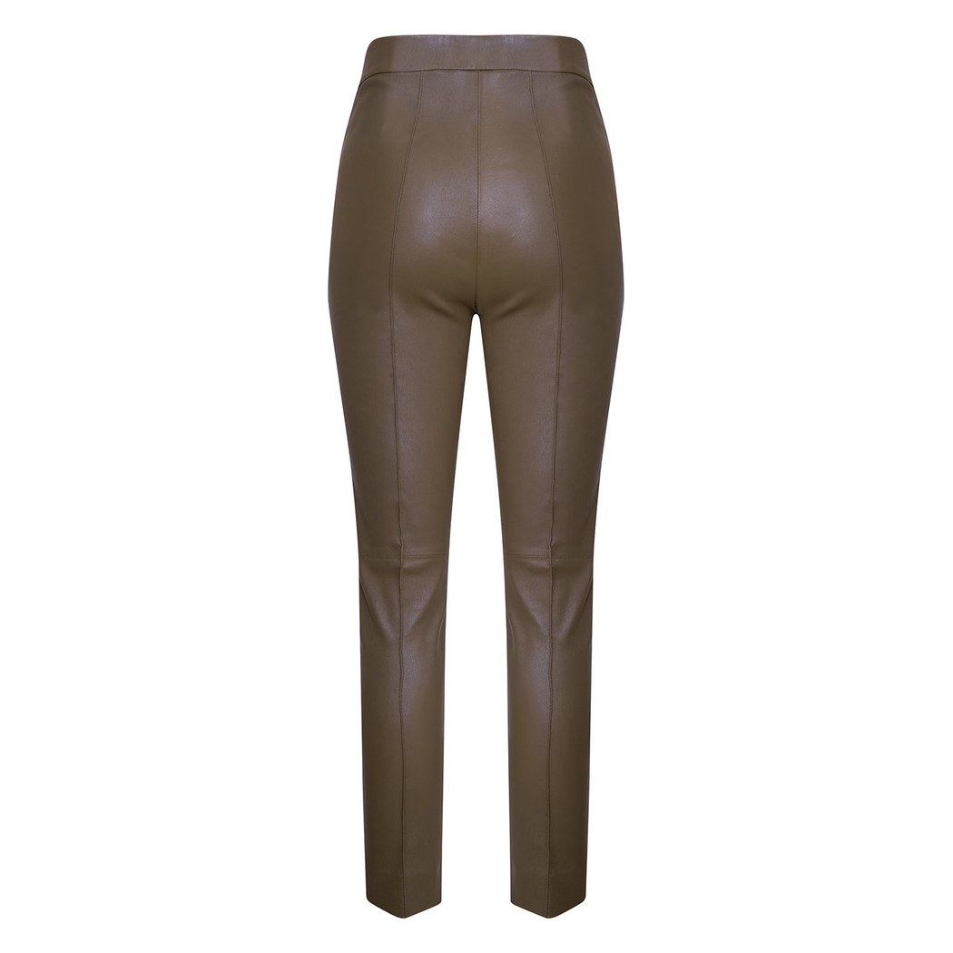 Molly Yeşil Kadın Deri Pantolon