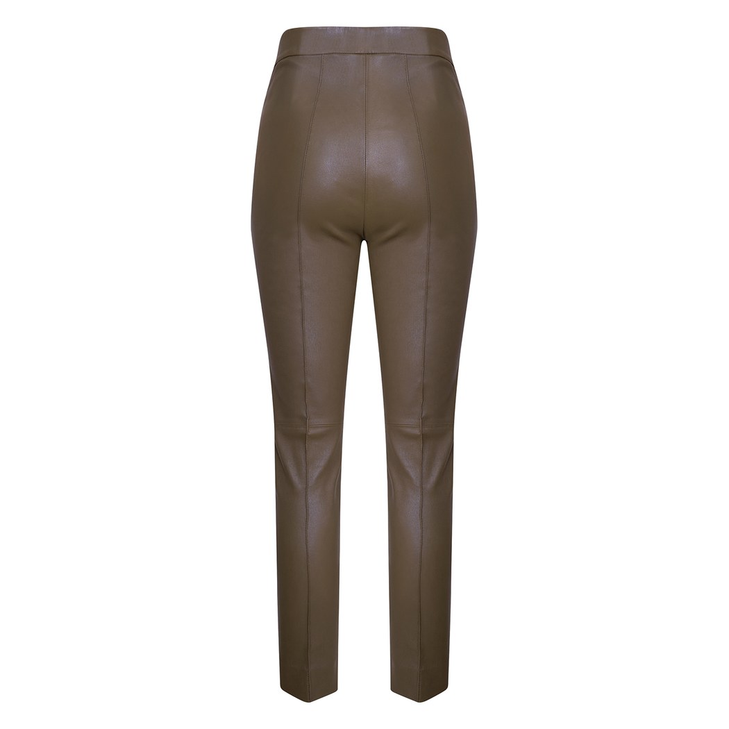 Molly Yeşil Kadın Deri Pantolon