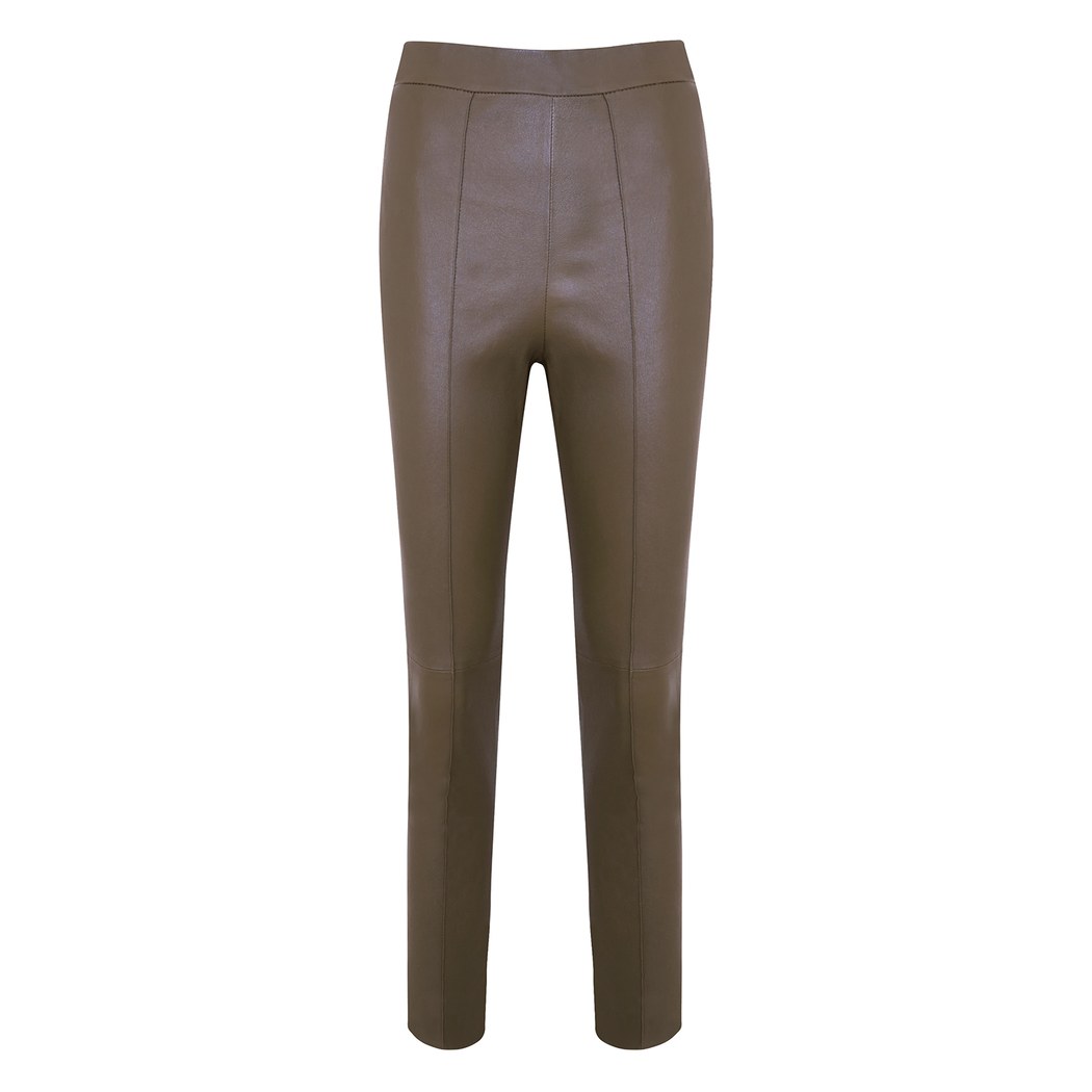 Molly Yeşil Kadın Deri Pantolon