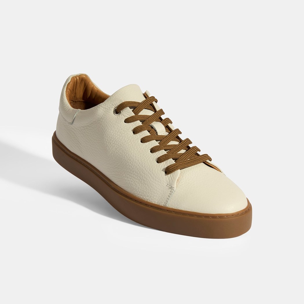 Monikar Bej Erkek Deri Bağcıklı Günlük Ayakkabı