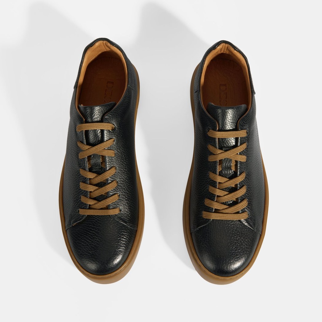 Monikar Siyah Erkek Deri Bağcıklı Günlük Ayakkabı