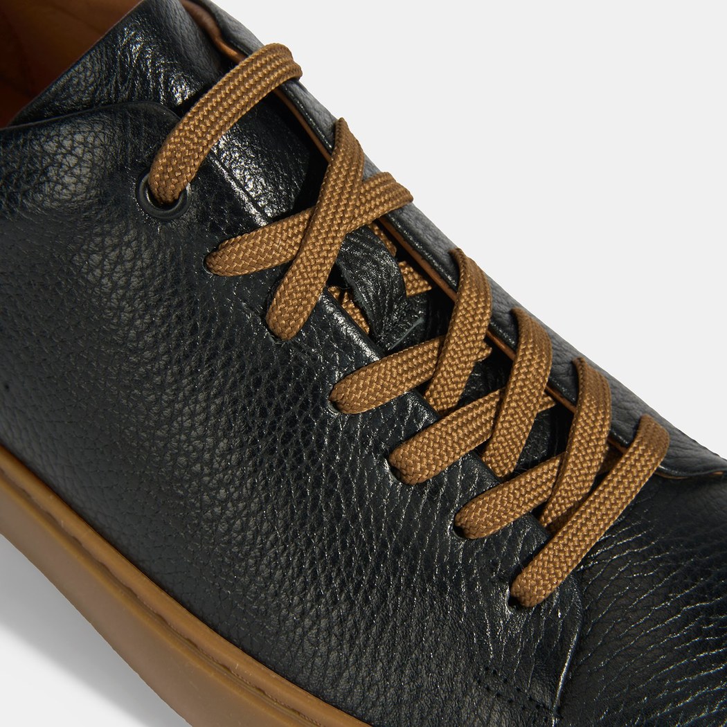 Monikar Siyah Erkek Deri Bağcıklı Günlük Ayakkabı