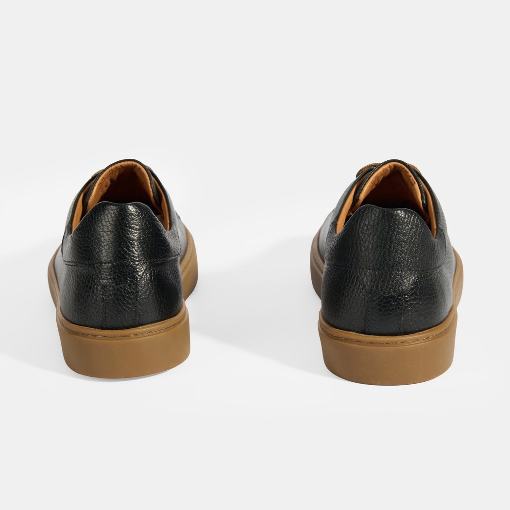 Monikar Siyah Erkek Deri Bağcıklı Günlük Ayakkabı