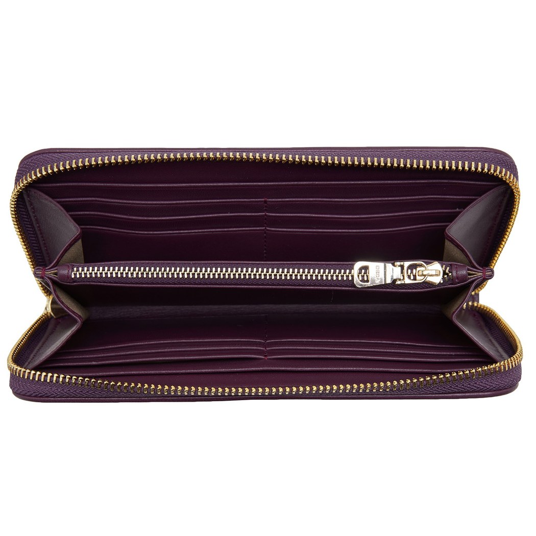 Mor Kadın Monogram Deri Cüzdan